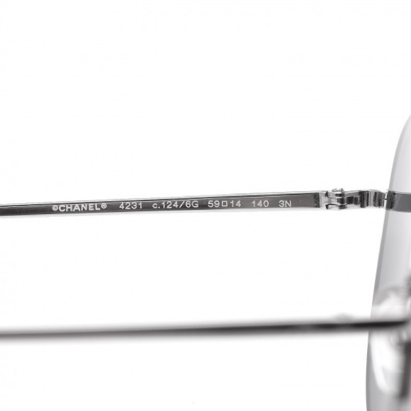 Chanel Pilot Interlocking CC Logo Sunglasses - Picture 2 of 9